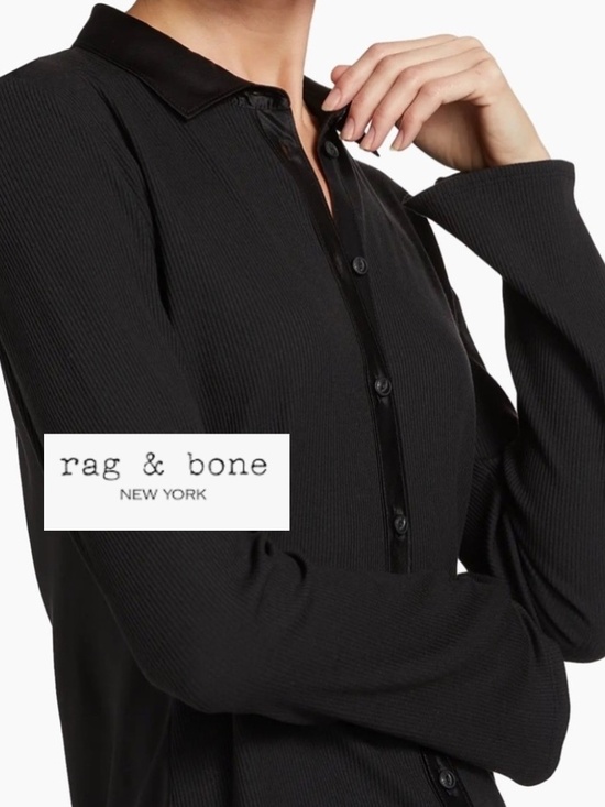 rag & bone Tops - NEW Rag & bone The Olive ribbed mix media shirt , XXS, GD1284